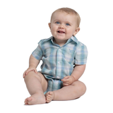 Just Country Infant Frankie Jumpsuit - Riviera Blue/Sea Green Plaid