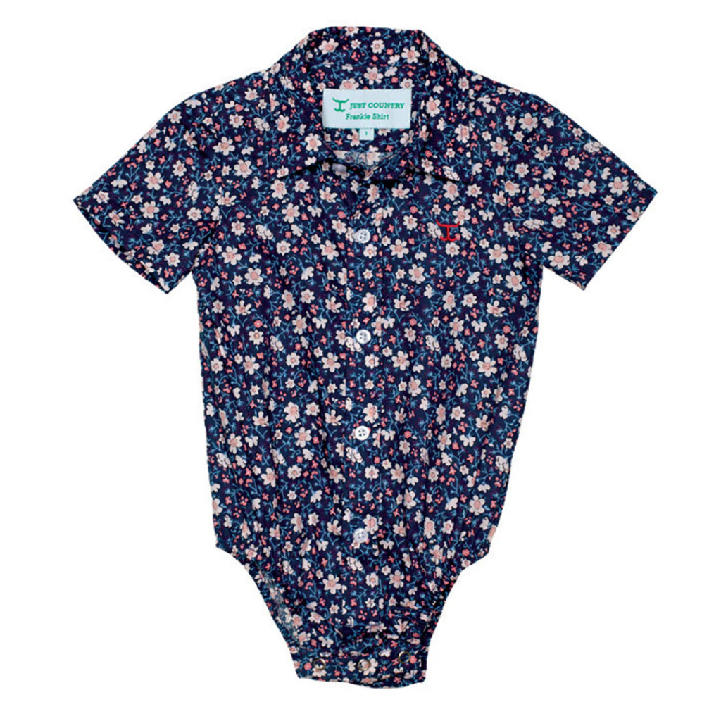 Just Country Infant Frankie short Sleeve Jumpsuit - Navy Daisy