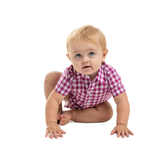 Just Country Infant Frankie Romper - Magenta/White Check