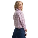Just Country Womens Abbey Frills Shirt - Berry/White Check