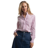 Just Country Womens Abbey Frills Shirt - Berry/White Check