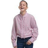Just Country Girls Gracie Frills Shirt - Berry/White Check