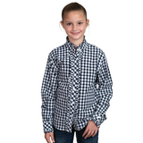 Just Country Girls Gracie Frills Shirt - Navy Check