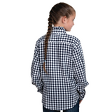Just Country Girls Gracie Frills Shirt - Navy Check