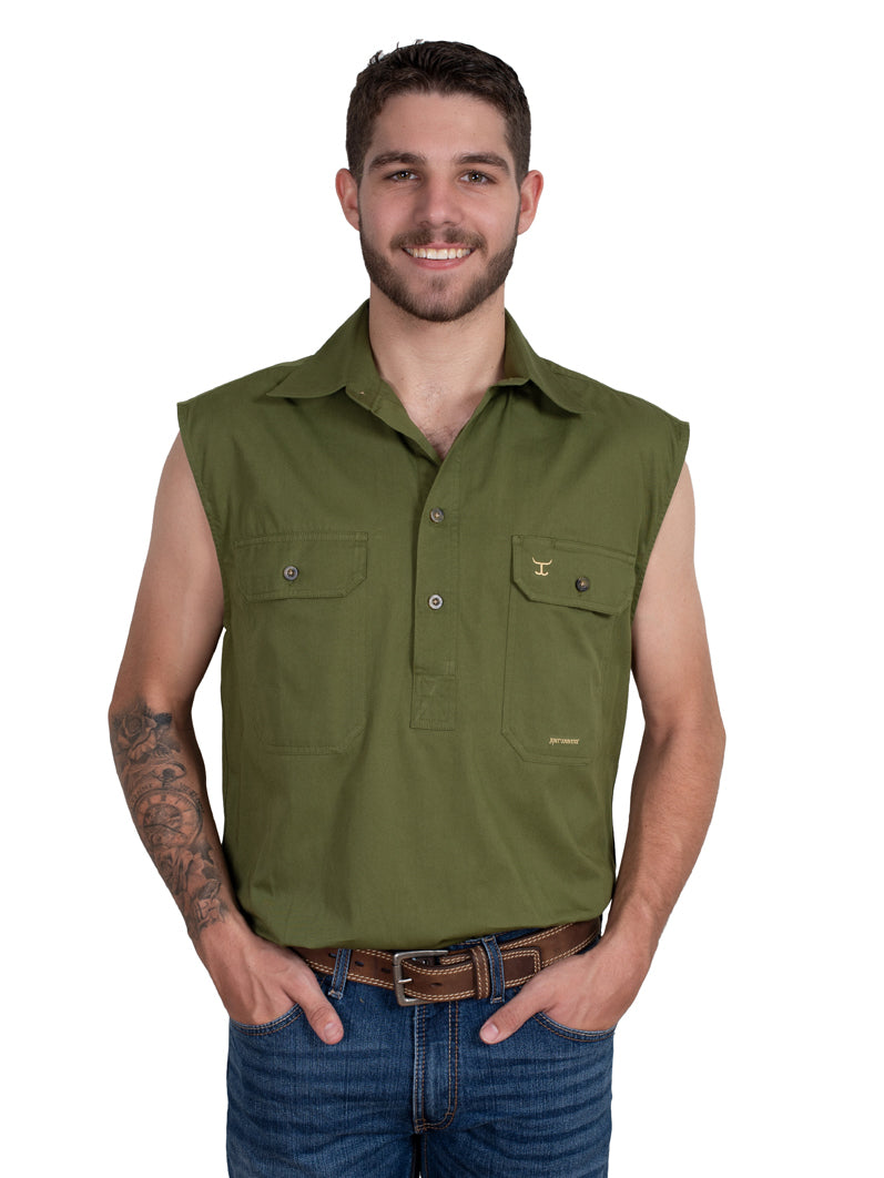 Just Country Mens Jack Workshirt - Olive