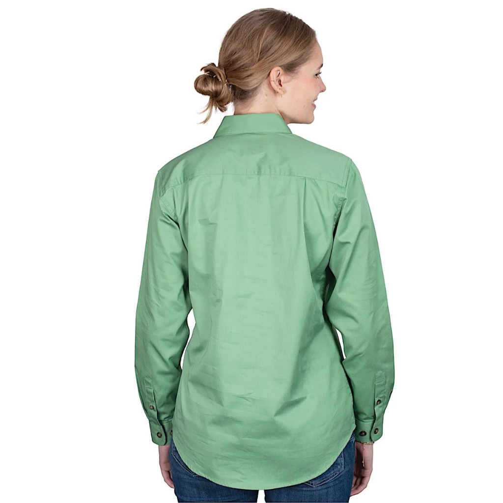 Just Country Womens Jahna Half Button Workshirt - Jade
