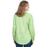 Just Country Womens Jahna Half Button Workshirt - Lime Green