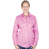 Just Country Womens Jahna Half Button Workshirt - Musk