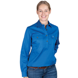 Just Country Womens Jahna Half Button Workshirt - Nautical