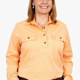 Just Country Womens Jahna Half Button Workshirt - Peach