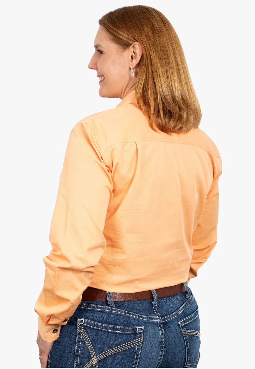 Just Country Womens Jahna Half Button Workshirt - Peach