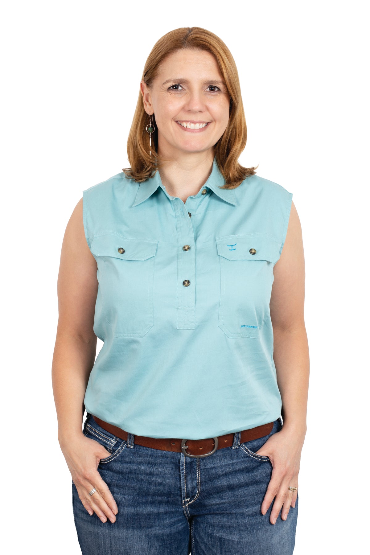 Just Country Womens Kerry Sleeveless Workshirt - Reef
