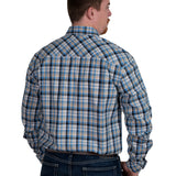 Just Country Mens Austin Full Button Print Shirt - Blue/Khaki Plaid