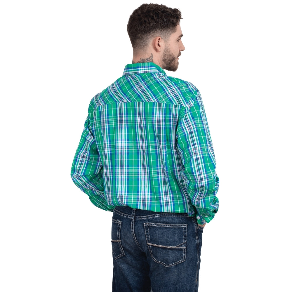 Just Country Mens Austin Full Button Shirt - Ivy Green Plaid