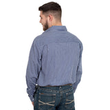 Just Country Mens Austin Full Button Shirt - Navy/White Stripe