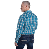 Just Country Mens Austin Full Button Shirt - Petrol Plaid