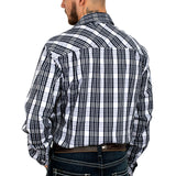 Just Country Mens Austin Full Button Plaid Shirt - Navy/White