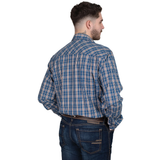 Just Country Mens Austin Full Button Shirt - Cobalt/Rust Plaid