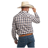 Just Country Mens Austin Full Button Shirt - Tan, Navy/White Plaid