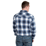 Just Country Mens Evan Flannel Shirt - Navy/Blue/White