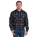 Just Country Mens Cameron Flannel Shirt - Denim Blue/Black