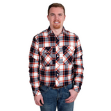 Just Country Mens Evan Flannel Shirt - Navy/White/Rust