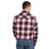 Just Country Mens Evan Flannel Shirt - Navy/White/Rust