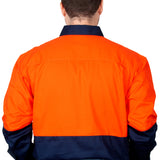 Just Country Mens Cameron Hi Vis Workshirt - Orange/Navy