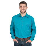 Just Country Mens Cameron Workshirt - Ocean
