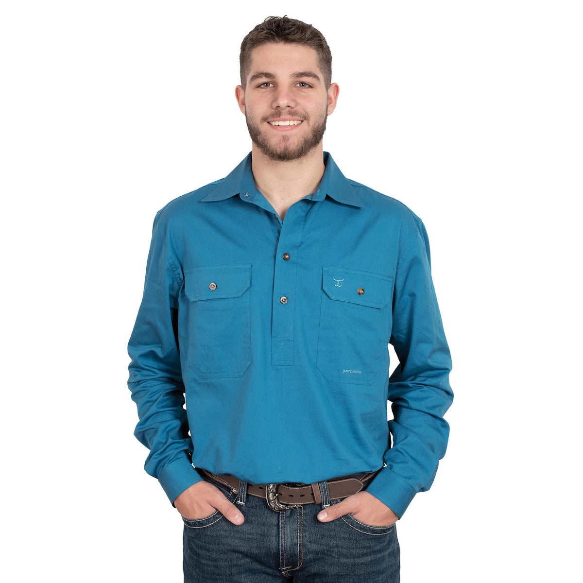 Just Country Mens Cameron Workshirt - Sapphire