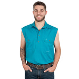 Just Country Mens Jack Sleeveless Workshirt - Ocean