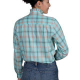 Just Country Womens Abbey Frills Full Button Shirt - Mint Green Plaid