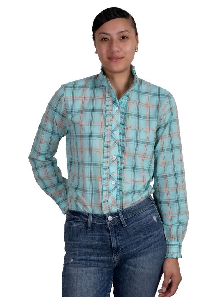 mint plaid shirt