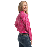 Just Country Womens Abbey Shirt -Raspberry/White Polka Dots