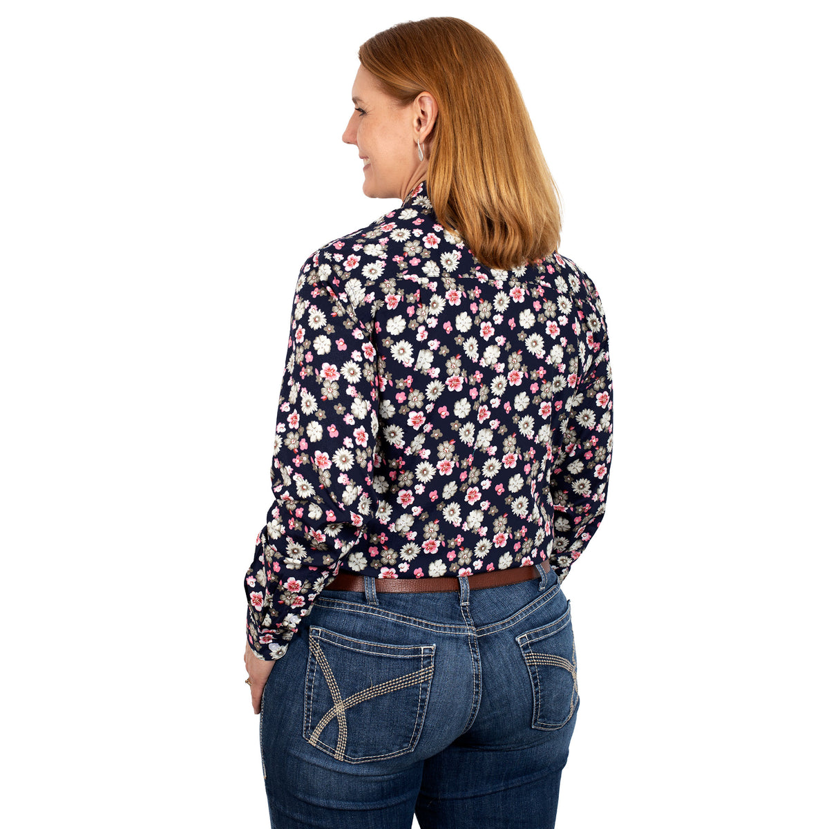 Just Country Womens Abbey Full Button Print Shirt - Fench Navy Floral