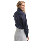 Just Country Womens Abbey Frill Shirt - Navy/White Mini Spots