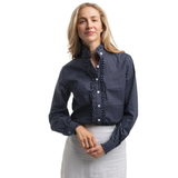 Just Country Womens Abbey Frill Shirt - Navy/White Mini Spots