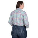Just Country Womens Abbey Full Button Shirt - Dusty Jade Plaid