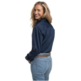 Just Country Womens Jahna Shirt - Navy/Magenta Violets