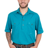 Just Country Mens Adam Short Sleeve Workshirt - Ocean