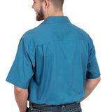 Just Country Mens Adam Short Sleeve Workshirt - Sapphire