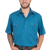 Just Country Mens Adam Short Sleeve Workshirt - Sapphire