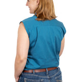 Just Country Womens Kerry Sleeveless Workshirt - Sapphire