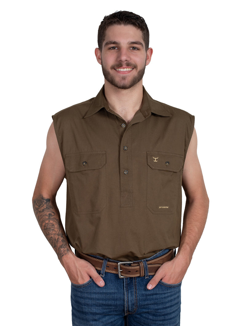 Just Country Mens Jack Workshirt - Bark