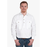 Just Country Mens Cameron Workshirt - White
