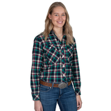 Just Country Womens Brooke Flannel Shirt - Navy/Green/Tan