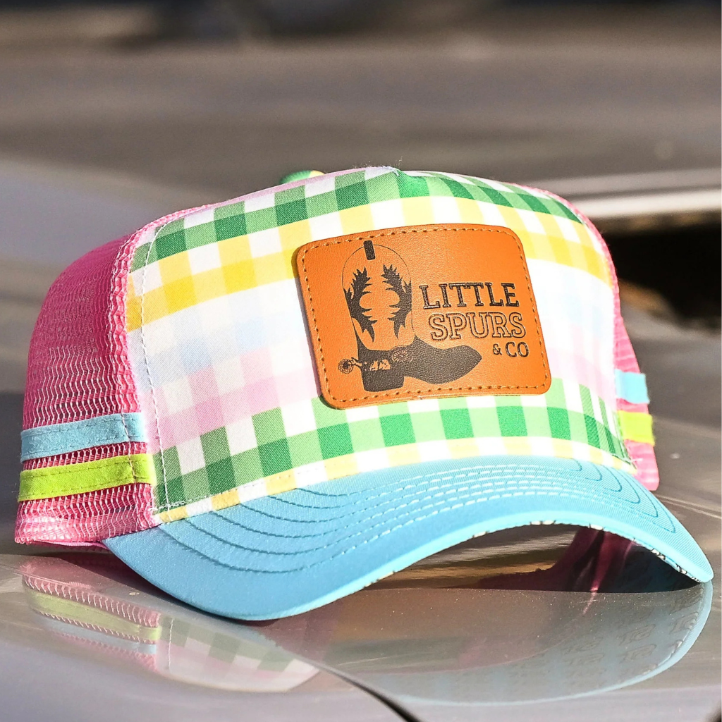 Little Spurs Co. Toddler Cap - Rainbow Gingham