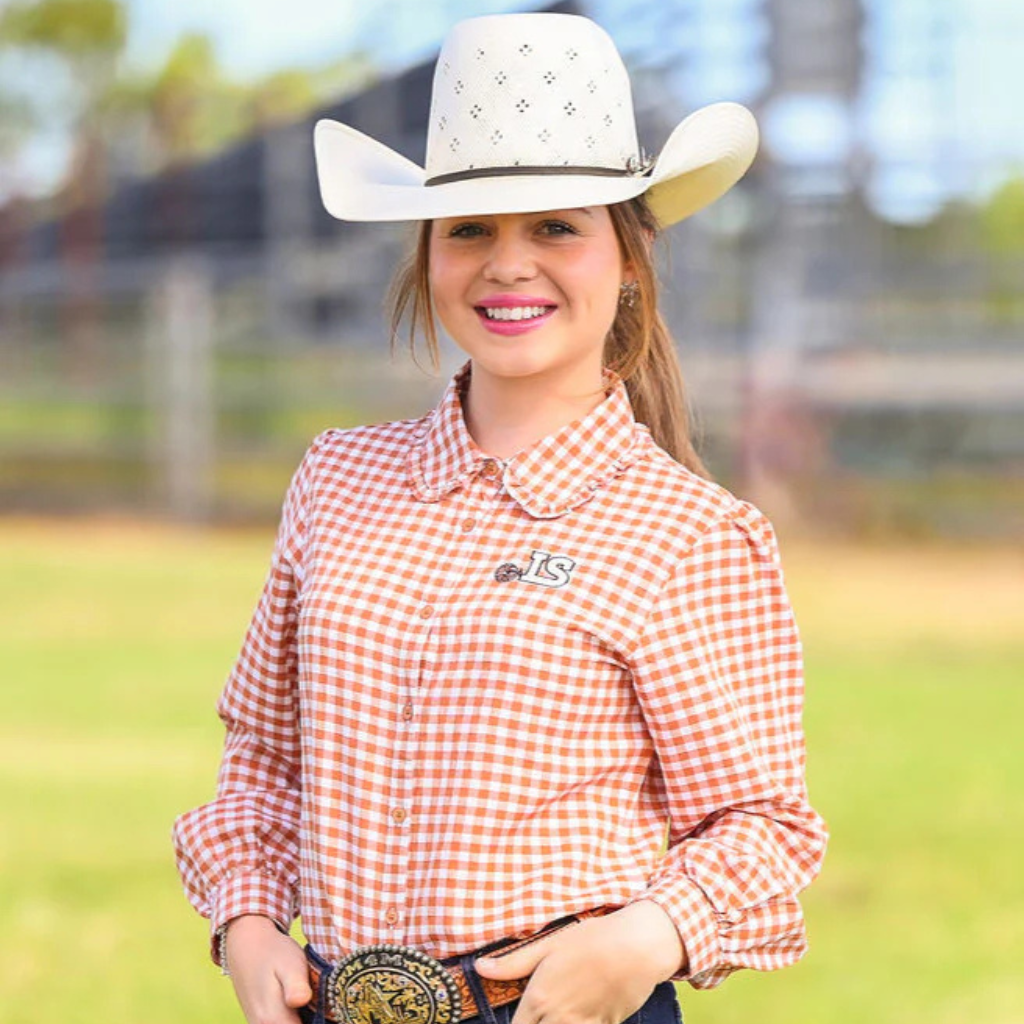 Little Spurs Co. Teen Chinchilla Classic Shirt - Caramel Gingham