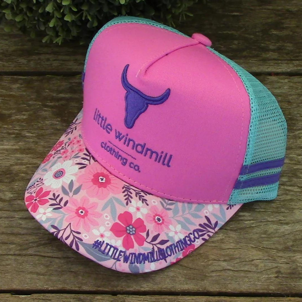 Little Windmill Little Toddler/Youth Cap - Dusty Pink/Floral