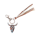 Long Horn Tassel key Ring
